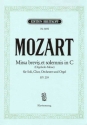 Missa brevis C-Dur KV259 f�r Soli, Chor und Orchester Klavierauszug