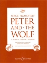 Peter and the Wolf for piano with the complete narrator's text (en/frz/sp)