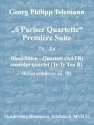 Premi�re Suite aus 6 Pariser Quartette f�r 4 Blockfl�ten (AATB) und Bc ad lib. Partitur und Stimmen