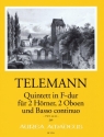 Quintett F-Dur TWV44:10 f�r 2 H�rner, 2 Oboen und Bc Partitur und Stimmen