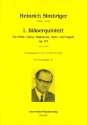 Quintett Nr.1 op.93 f�r Fl�te, Oboe, Klarinette, Horn und Fagott Partitur und Stimmen