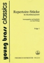 Repertoire-St�cke Band 1 f�r 2 Trompeten, Horn, Posaune und Tuba Partitur und Stimmen