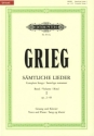 S�mtliche Lieder Band 1 op.2-49 f�r Singstimme und Klavier (dt/en/norw)