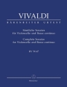 S�mtliche Sonaten RV39-47 f�r Violoncello und Bc Partitur und Stimmen