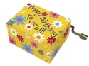 Spieluhr Melodie Happy Birthday Motiv Bl�ten  Spieluhr auf Resonanzholz in Motivschachtel
