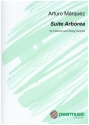 Suite Arb�rea for clarinet and string quartet score and parts