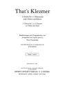 That's Klezmer f�r 1-2 Klarinetten (Violinen) und Klavier, Begleitung ad lib Viola 1/2