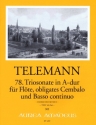 Triosonate A-Dur Nr.78 f�r Fl�te, Cembalo und Bc Partitur und Stimmen