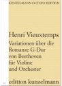 Variationen �ber die Romanze G-Dur von Beethoven G-Dur f�r Violine und Orchester Partitur